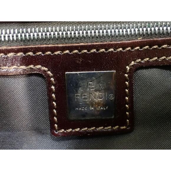 Fendi Zucca Baguette Bag White Silver Vintage Shoulder Purse FF Logo w/dustbag - Picture 15 of 16